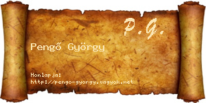 Pengő György névjegykártya