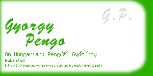 gyorgy pengo business card
